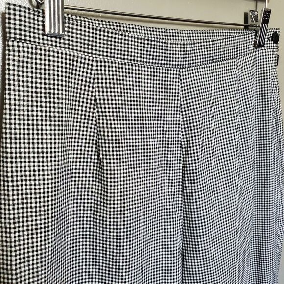 Dressbarn Gingham Pants Women's Size 10 Black White Ankle Capri Stretch - Picture 3 of 10